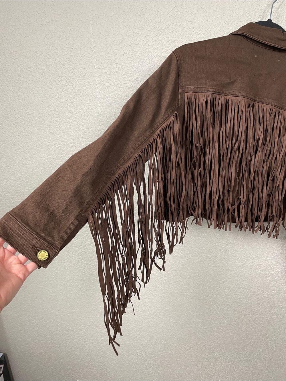 NWT L’Agence Koda Crop Jacket Brown Fringe Festival Sz XS - Picture 8 of 16